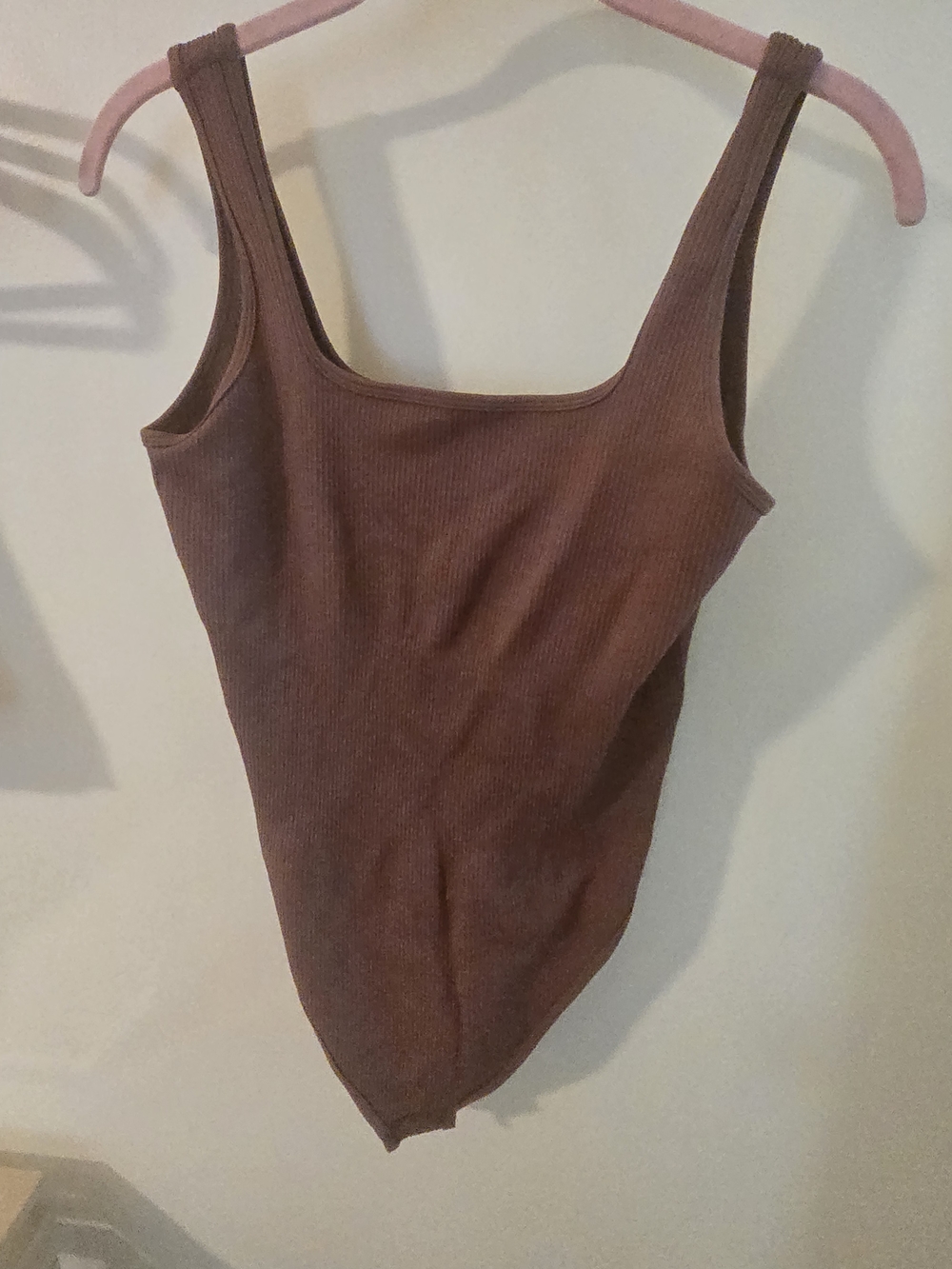 Shein Women’s Ribbed Tank Bodysuit - Brown